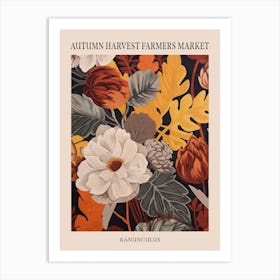 Fall Botanicals Ranunculus 1 Poster Art Print