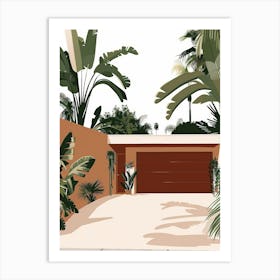 House With Palm Trees 2 Art Print