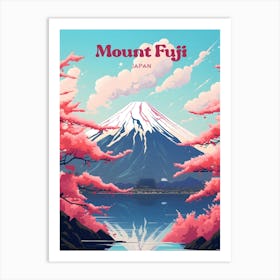 Mount Fuji Japan Sakura Modern Travel Art Art Print