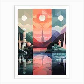 Landscape Geometric Abstract Illustration 10 Art Print