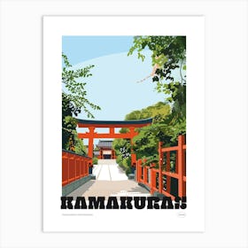 Kamakuras Tsurugaoka Hachimangu Japan 3 Colourful Illustration Poster Art Print