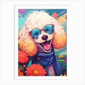 Poodle In The Garden Art Print