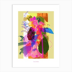 Coral Bells 3 Neon Flower Collage Poster Art Print