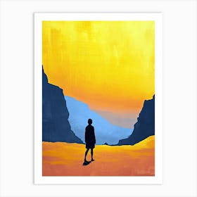 Person - Man Walking In The Desert, Minimalism Art Print