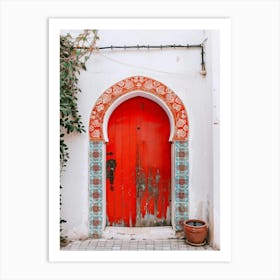 Red Door In Morocco Art Print