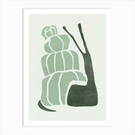 Green Snail Art Print