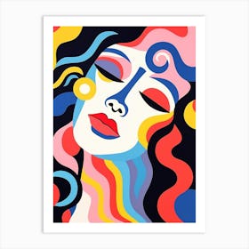 Swirl Face Geometric Illustration 2 Art Print