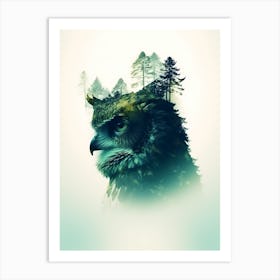 Owl In The Forest 4 Art Print