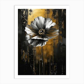 Black And Gold Poppy Art Print