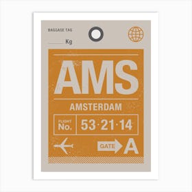 Amsterdam Luggage Tag Art Print