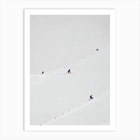 Flaine, France Minimal Skiing Poster Art Print