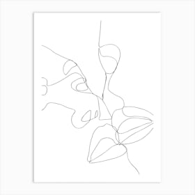 Line Drawing Of A Flower Art Print
