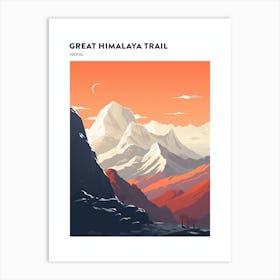 Great Himalaya Trail Nepal 1 Hiking Trail Landscape Poster Art Print
