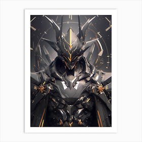 Futuristic Art Black Eagle Art Print