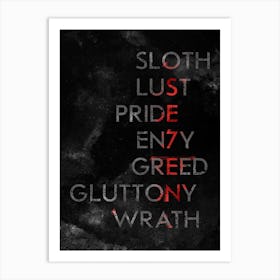 Seven Sins 1 Art Print