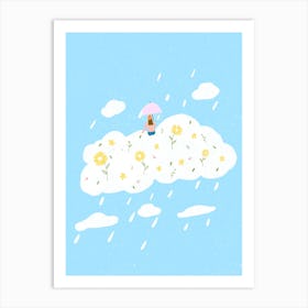 Watching The Rain In The Clouds Art Print