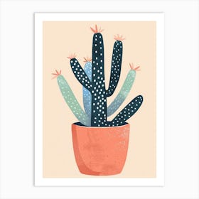 Easter Cactus Plant Minimalist Illustration 7 Art Print