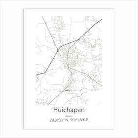 Huichapan,Mexico Minimalist Map Art Print