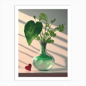 Green Plant In A Vase Art Print