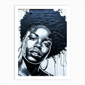 Graffiti Mural Of Beautiful Black Woman 105 Art Print