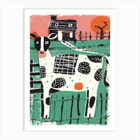 Cow In A Field 2 Art Print