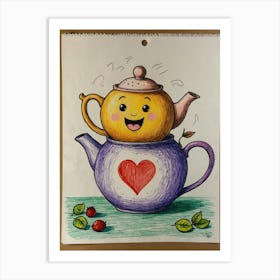 Heart Teapot Art Print