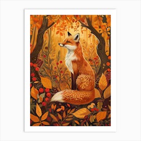 Solitary Fox In The Autumn 3 Art Print