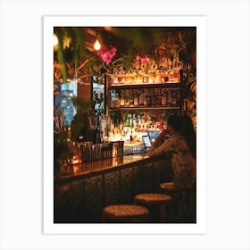 Bar At Night Art Print