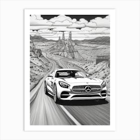Mercedes Benz Amg Gt Coast Drawing 1 Art Print