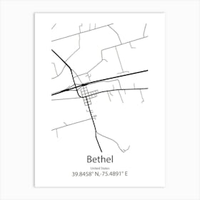 Bethel Park,United States Minimalist Map Art Print