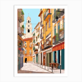 San Sebastian, Spain, Graphic Illustration 2 Art Print