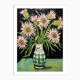 Flowers In A Vase Still Life Painting Edelweiss 3 Art Print