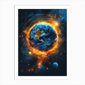 Earth In Space 2 Art Print