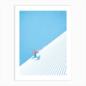 Skier On The Slopes 4 Art Print