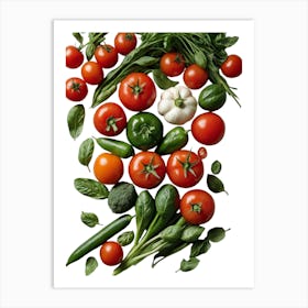 Head Of Vegetables Kitchen Wall Art Art Print