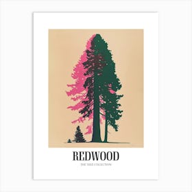 Redwood Tree Colourful Illustration 4 Poster Art Print