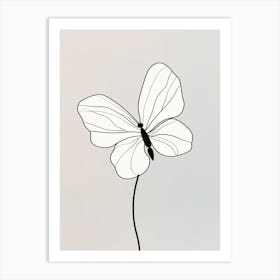 Butterfly Line Art Abstract 3 Art Print