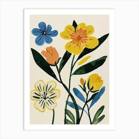 Painted Florals Evening Primrose 1 Art Print