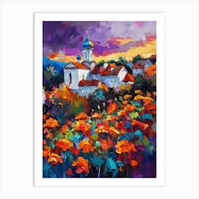 Poppies In The Church 1 Art Print