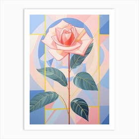 Rose 8 Hilma Af Klint Inspired Pastel Flower Painting Art Print