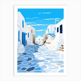 Greek Village In Winter Art Print