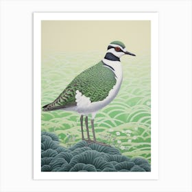 Ohara Koson Inspired Bird Painting Lapwing 3 Art Print