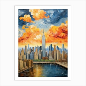 Sunset Over New York City Art Print