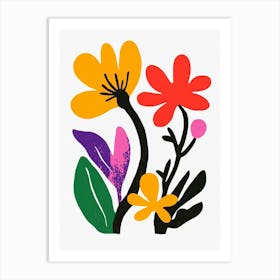 Flowers On A White Background 19 Art Print