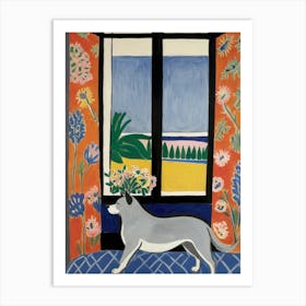 Dog At The Window Style Henri Matisse Art Print