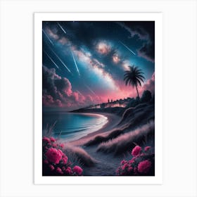 Night At The Beach 1 Art Print