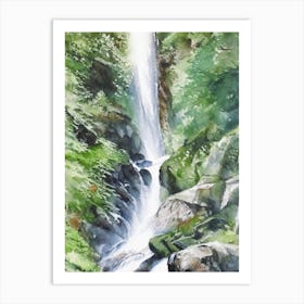 Trümmelbach Falls, Switzerland Water Colour  (5) Art Print