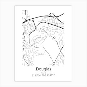 Douglas,Ireland Minimalist Map Art Print