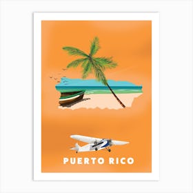 Puerto Rico Travel map Art Print