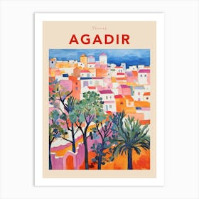 Agadir Morocco 3 Fauvist Travel Poster Art Print